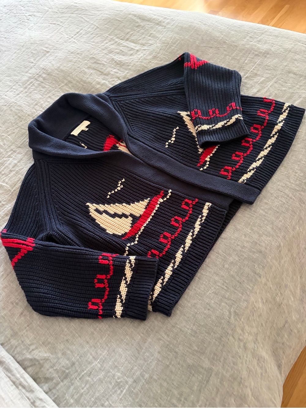 THE GREAT SAILBOAT LODGE CARDIGAN Woman’s SZ 2 - Picture 3 of 7